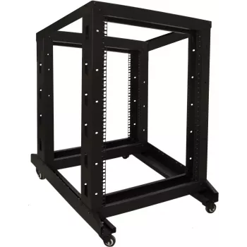 DSIT 18U 19 inch freistehender Rackschrank auf Rollen, 600x800x1000 mm, unmontiert, schwarz