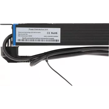 DSIT DS-8PDU-MO 19 inch 8-fach Master-Überlastschutz-Steckdosenleiste, 0,48 m Kabel, Schwarz