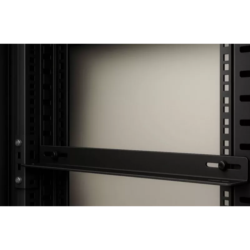 DSIT 19 inch Rackschienen für 450 mm tiefe Wandschränke (Set aus 2, Schwarz, Stahl)