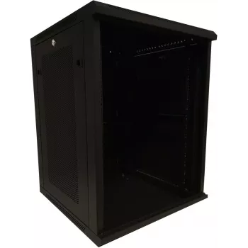 DSIT 15U 19 inch Wandmontage-Serverrack-Schrank mit Glastür und perforierten Seiten 600x600x770 mm