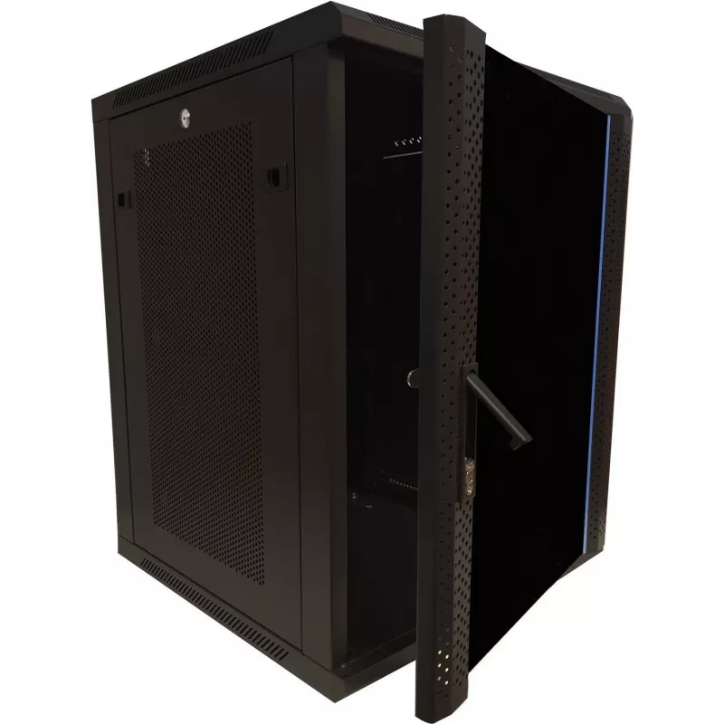 DSIT 15U 19 inch Wandmontage-Serverrack-Schrank mit Glastür und perforierten Seiten 600x600x770 mm