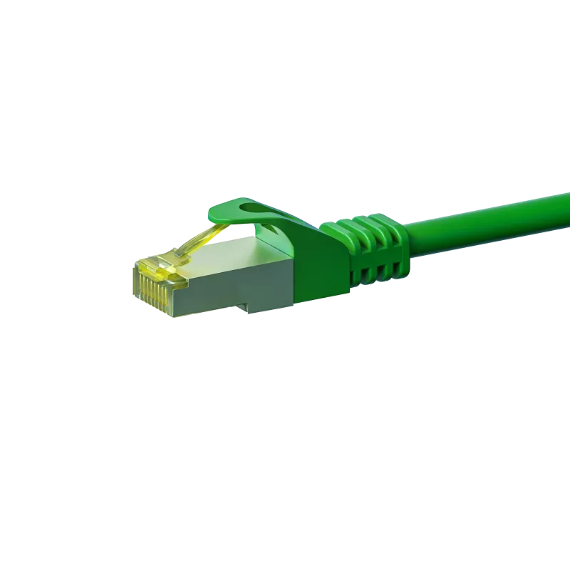 DSIT RJ45 Netzwerkkabel S/FTP PiMF mit CAT 7 Rohkabel, 1 m, Grün (DC-73-010)