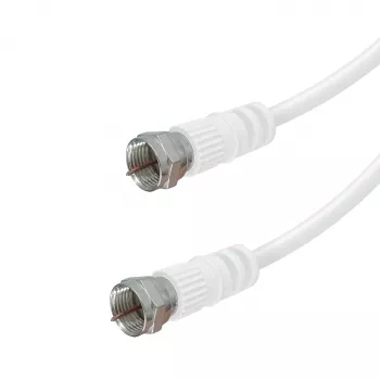 Vivanco VVSAT15MMW 1,5 m weißes Satelliten-Koaxialkabel, F-Stecker auf F-Stecker, 75 Ohm, doppelt abgeschirmt