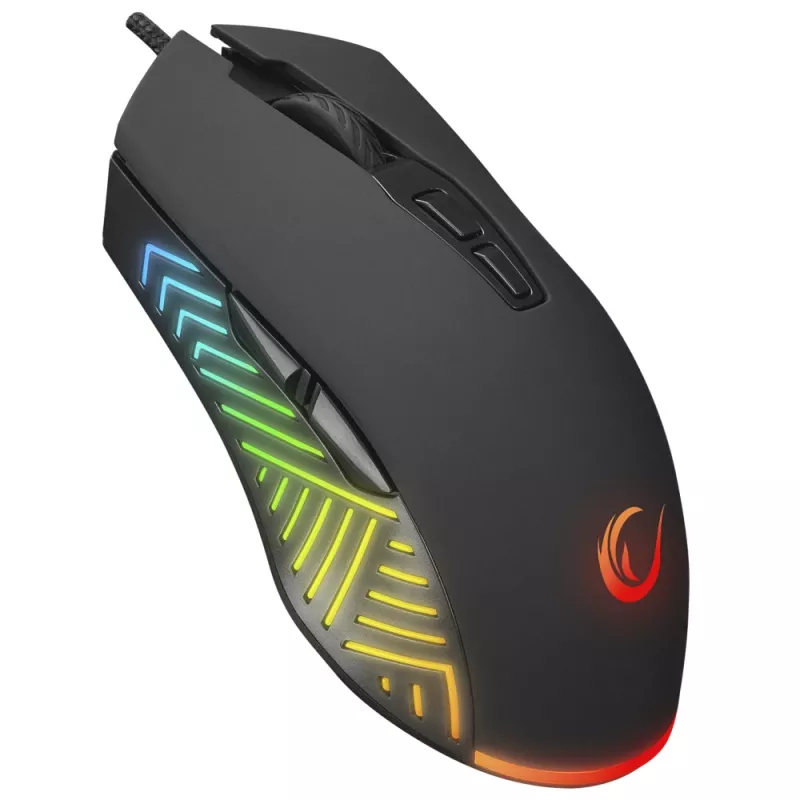Rampage Spear V2 Kabelgebundene Gaming-Maus 12800 DPI Optisch RGB Schwarz