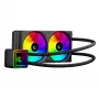 Rampage INFINITE V240 ARGB 240mm Flüssigkeits-CPU-Kühler mit Temperaturanzeige, Schwarz