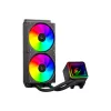 Rampage INFINITE V240 ARGB 240mm Flüssigkeits-CPU-Kühler mit Temperaturanzeige, Schwarz