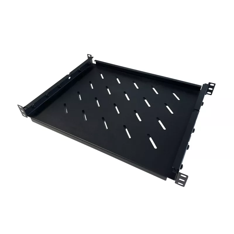 DSIT DS-FO96 19 inch Universelles festes Regal 1U, verstellbare Tiefe 710-950 mm, Schwarz
