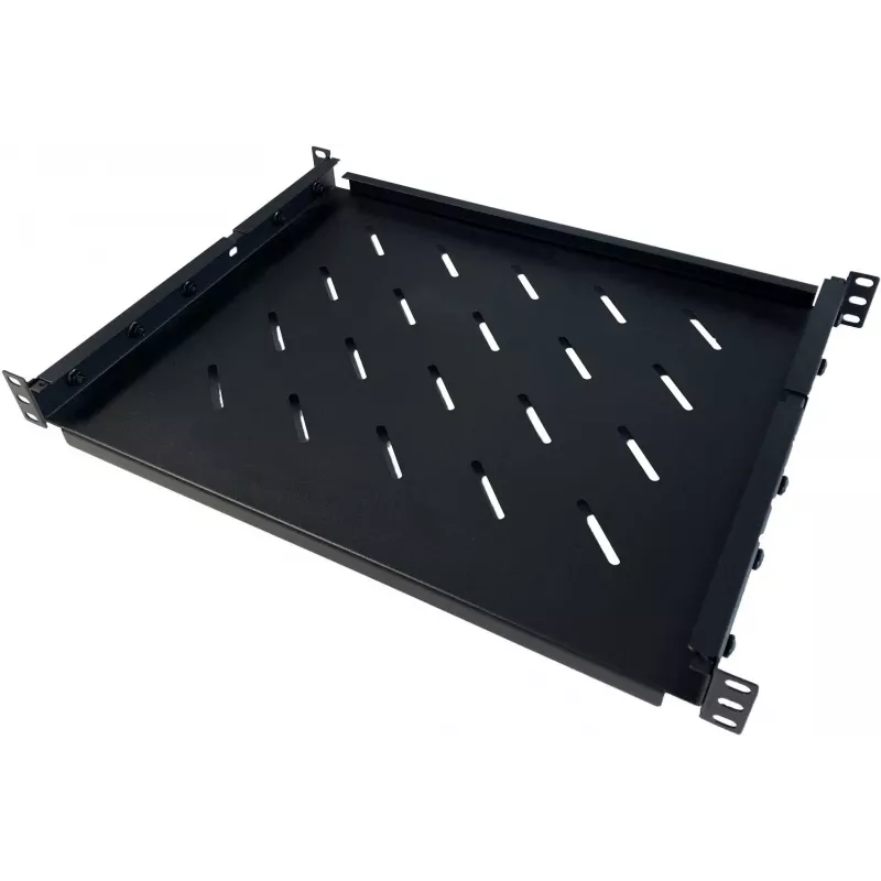 DSIT DS-FO96 19 inch Universelles festes Regal 1U, verstellbare Tiefe 710-950 mm, Schwarz
