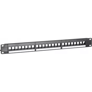 DSIT UTP Keystone Patch Panel, 24-Port unbestückt, 1U 19-Zoll Rackmontage, Schwarz