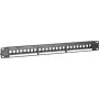 DSIT UTP Keystone Patch Panel, 24-Port unbestückt, 1U 19-Zoll Rackmontage, Schwarz