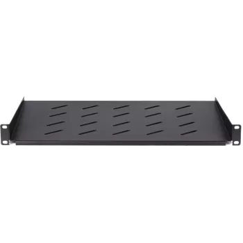 DS-IT 1U festes Regal für 450 mm tiefe Wandschränke, 350 mm Tiefe, Schwarz