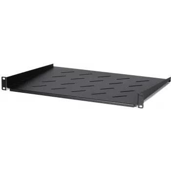 DS-IT 1U festes Regal für 450 mm tiefe Wandschränke, 350 mm Tiefe, Schwarz
