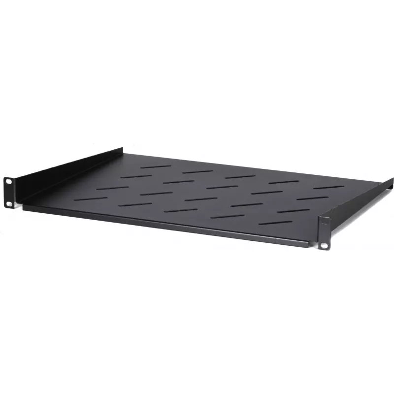 DS-IT 1U festes Regal für 450 mm tiefe Wandschränke, 350 mm Tiefe, Schwarz