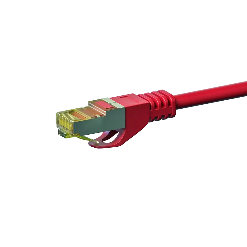 DSIT Cat.7 S/FTP PiMF RJ45 Netzwerk-Patchkabel, Rot, 1m