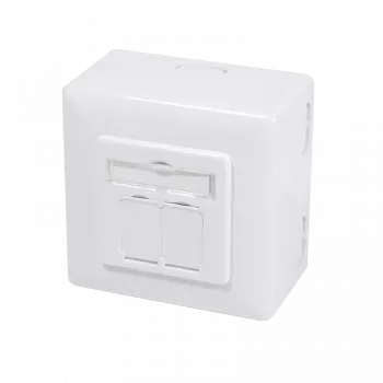 DSIT Aufputz-Dose Cat.6/Class E geschirmt, Dual RJ45, Weiß (DC-Wall-Out-STP6-W)