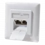 DSIT Unterputz Cat.6 geschirmte Doppel-RJ45-Datensteckdose, Weiß