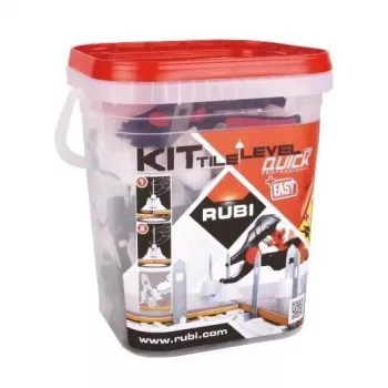 RUBI Tile Level Quick System 2941 – Fliesennivellierset mit 100 Clips, 100 Keilen und Zange für lippenfreie Keramikverlegung