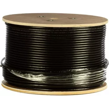DSIT CAT7 S/FTP 305m Außeninstallationskabel, Massivleiter, PE-Mantel, Fca, doppelt geschirmt, 10 Gbit/s, Schwarz