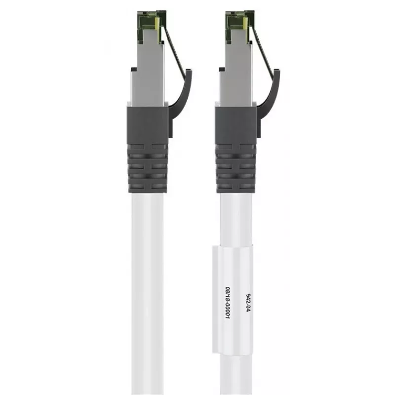 DSIT RJ45 Netzwerkkabel S/FTP PiMF CAT 8 Weiß 0,50m