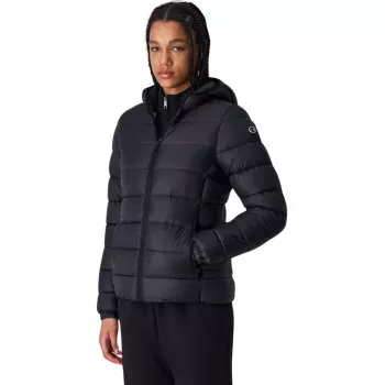 Champion Damen Kapuzenjacke mit Polyesterfüllung, Schwarz, 117568 KK001, L