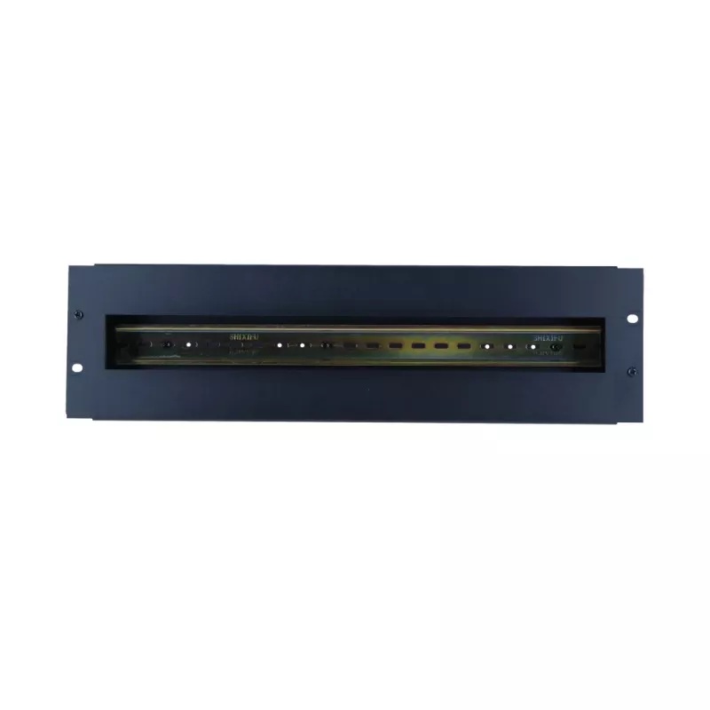 DSIT DS-DIN-4 3U 19-Zoll DIN-Schienen-Schaltkasten mit Doppelschienen, schwarzer Stahl