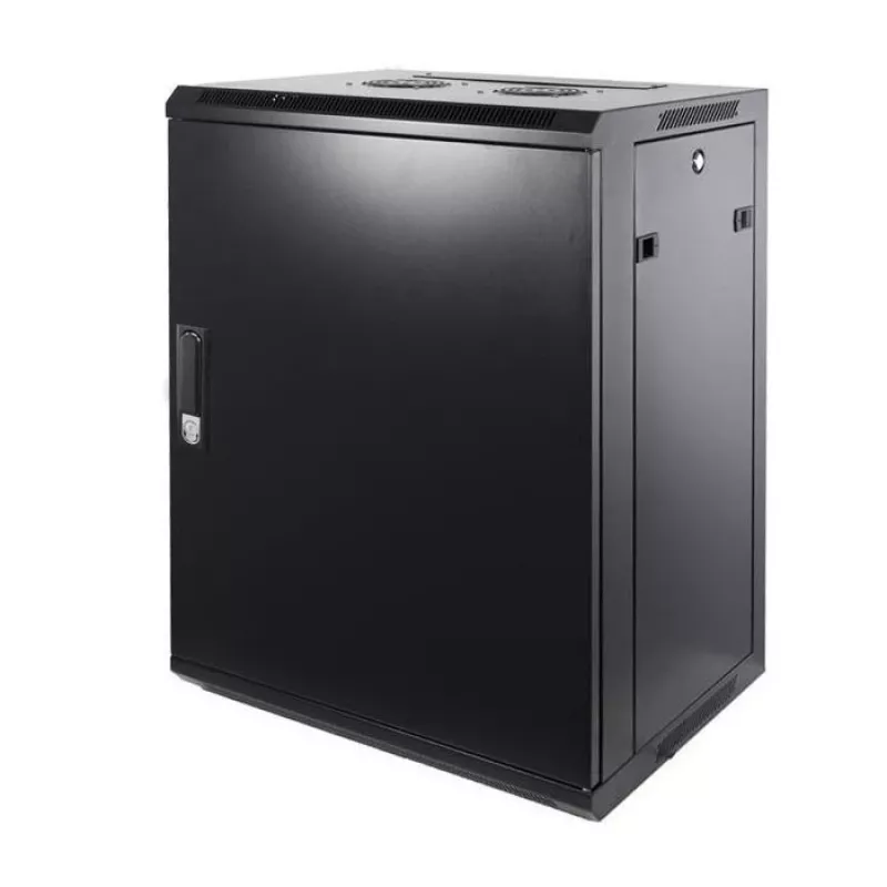 DSIT 15U Wandmontage-Serverschrank mit Metalltür 600x600x770mm Schwarz