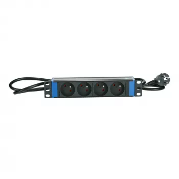 DSIT DS10-4PDU-PE 10 Zoll Steckdosenleiste 4-fach mit Schutzkontakt, 1,5 m Kabel, Weiß