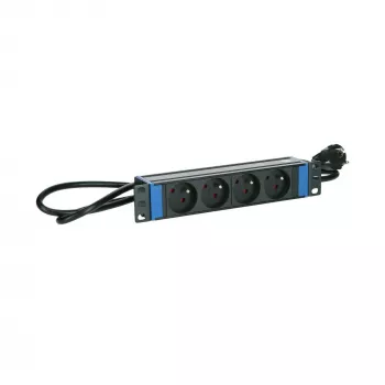 DSIT DS10-4PDU-PE 10 Zoll Steckdosenleiste 4-fach mit Schutzkontakt, 1,5 m Kabel, Weiß