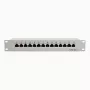 DSIT 10-Zoll 12-Port Cat5e STP Patchpanel – 1U Rackmontage, geschirmt RJ45, Schwarz