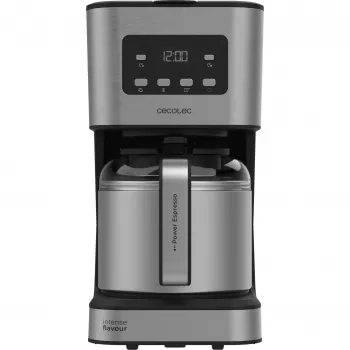 Cecotec Coffee 66 Drop & Thermo Time Filterkaffeemaschine, 1,2 l Thermokanne, 950 W, Edelstahl/Schwarz