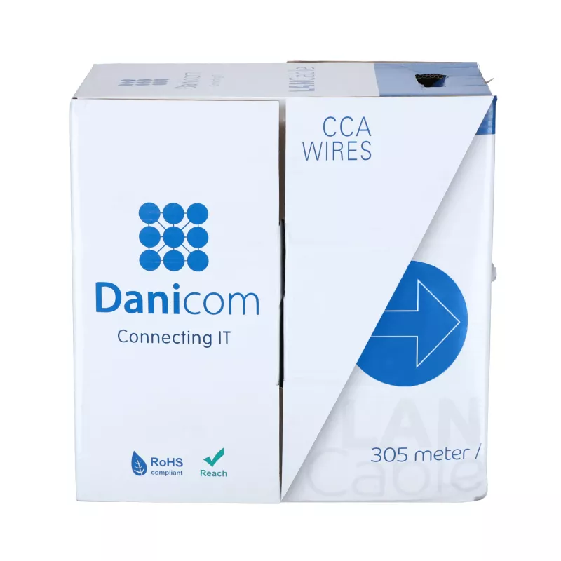 DSIT CAT5e FTP Solid Core CCA Netzwerkkabel 305m Grau