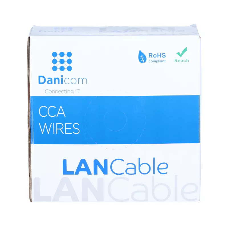 DSIT CAT6 U/UTP 50m flexibles graues CCA-Netzwerkkabel auf Rolle