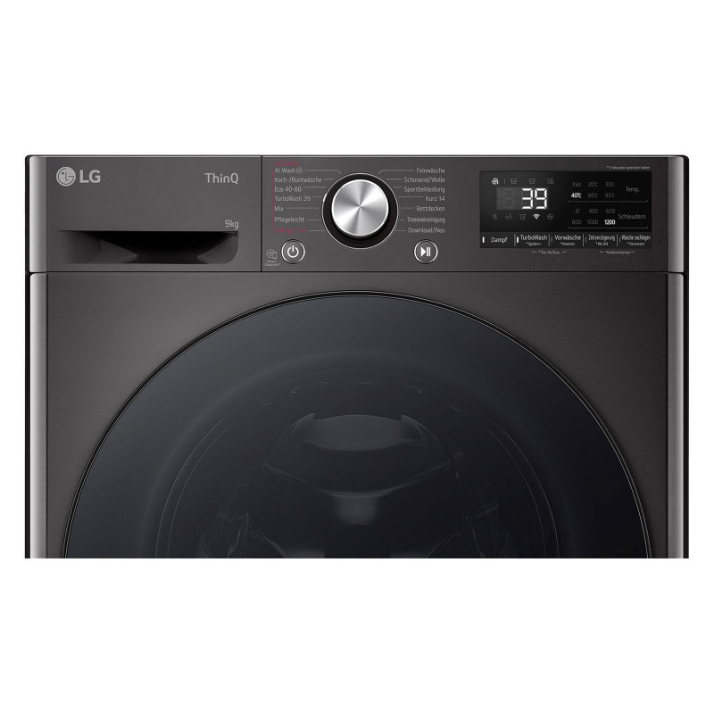 LG F2V7SLIM9B Slim-Fit 9kg Waschmaschine mit AI DD und Dampf - Weiß