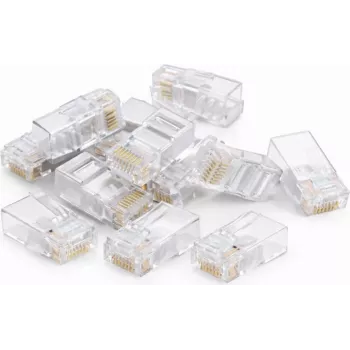 DSIT DANICOM UTP RJ45 Cat5e Pass-Through Netzwerkstecker für flexible und massive Adern (10er-Pack)