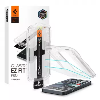 Spigen GLAS.tR EZ Fit Pro AC HD Displayschutzfolie aus gehärtetem Glas für Nothing Phone (4a), 2er-Pack, transparent