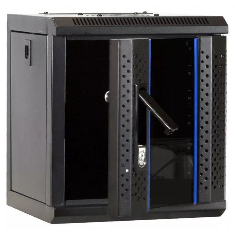 DSIT DS10-3304 10 inch 4U Wandmontage-Serverschrank mit Glastür, 312x310x264 mm, Schwarz