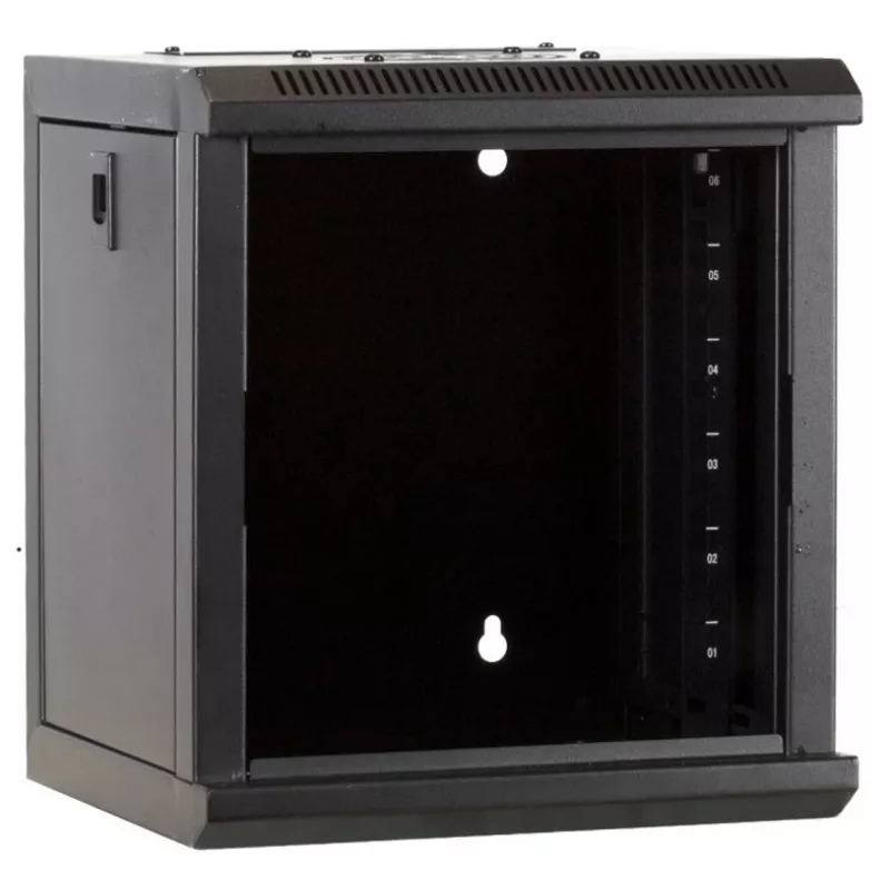 DSIT DS10-3304 10 inch 4U Wandmontage-Serverschrank mit Glastür, 312x310x264 mm, Schwarz