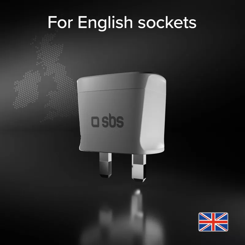 SBS Universal-Reiseadapter für Großbritannien - Weiß