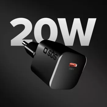 SBS 20W USB-C PD Wandladegerät Schwarz