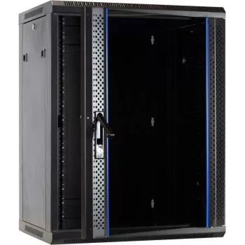 DSIT DS6415 15U Wandmontage-Serverschrank mit Glastür, 600x450x770 mm, Schwarz