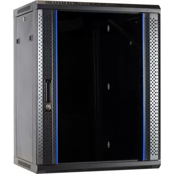 DSIT DS6415 15U Wandmontage-Serverschrank mit Glastür, 600x450x770 mm, Schwarz