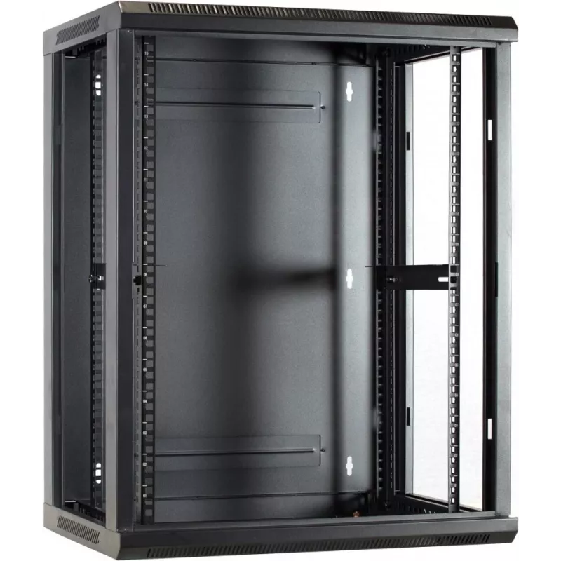 DSIT DS6415 15U Wandmontage-Serverschrank mit Glastür, 600x450x770 mm, Schwarz