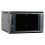 DSIT 6U Wandmontage-Serverschrank mit Glastür, 600 x 600 x 368 mm, Schwarz