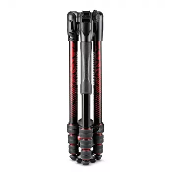 Manfrotto MKBFRTA4RD-BH Befree 4-Section Aluminium Reisestativ mit Kugelkopf, Rot