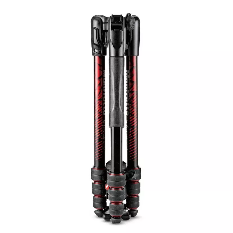 Manfrotto MKBFRTA4RD-BH Befree 4-Section Aluminium Reisestativ mit Kugelkopf, Rot