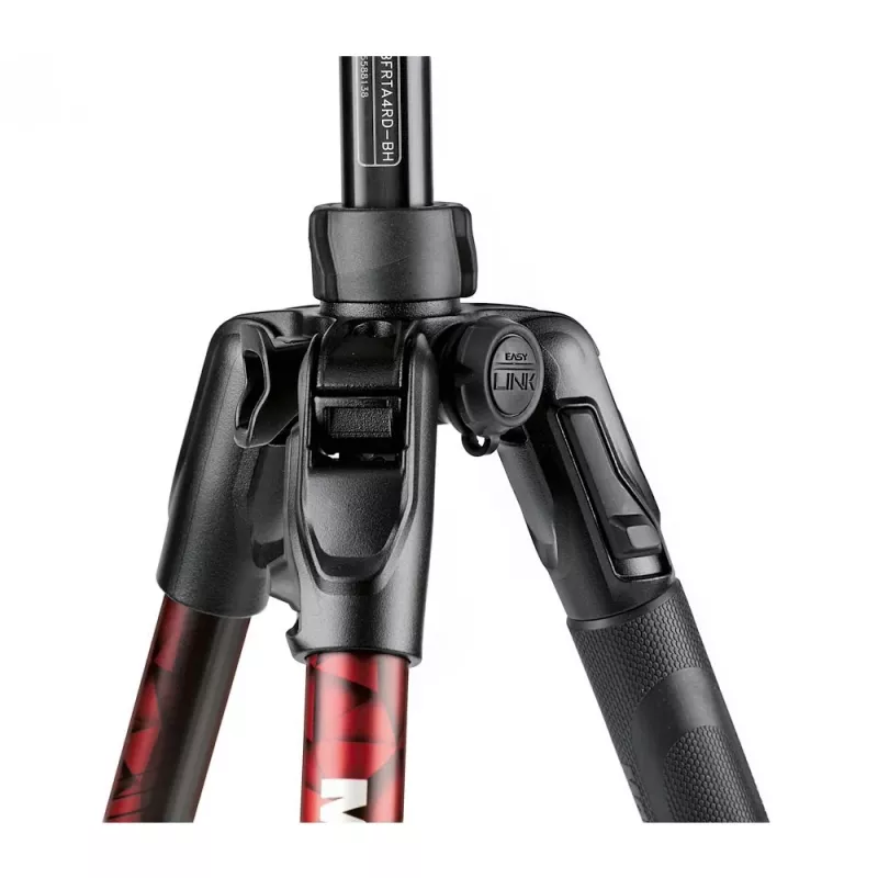 Manfrotto MKBFRTA4RD-BH Befree 4-Section Aluminium Reisestativ mit Kugelkopf, Rot