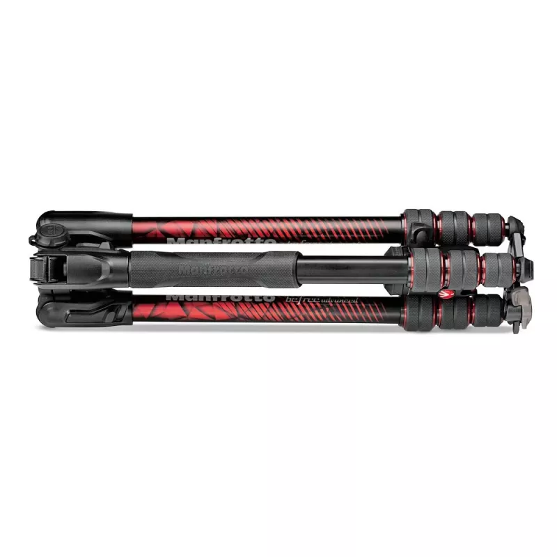 Manfrotto MKBFRTA4RD-BH Befree 4-Section Aluminium Reisestativ mit Kugelkopf, Rot