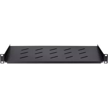 DSIT DS-FH1U250 1U Festes Regal für 450 mm tiefe Wandschränke, 250 mm Tiefe, 25 kg Belastung, Schwarz