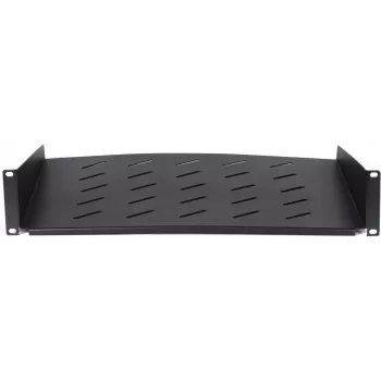 DSIT DS-FH2U400 2U festes Regal für 600 mm tiefe Wandgehäuse, 400 mm Tiefe, Schwarz