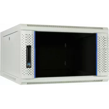DSIT 6U Wandmontage-Serverschrank mit Glastür, Weiß, 600x600x368 mm